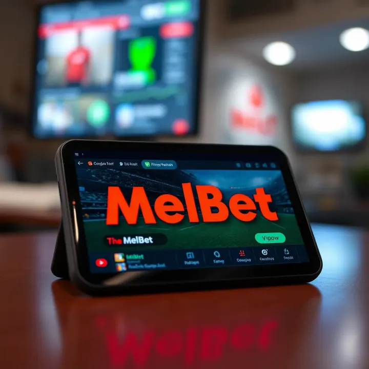 User interface of the classic Melbet mobile platform displaying login fields and navigation menu