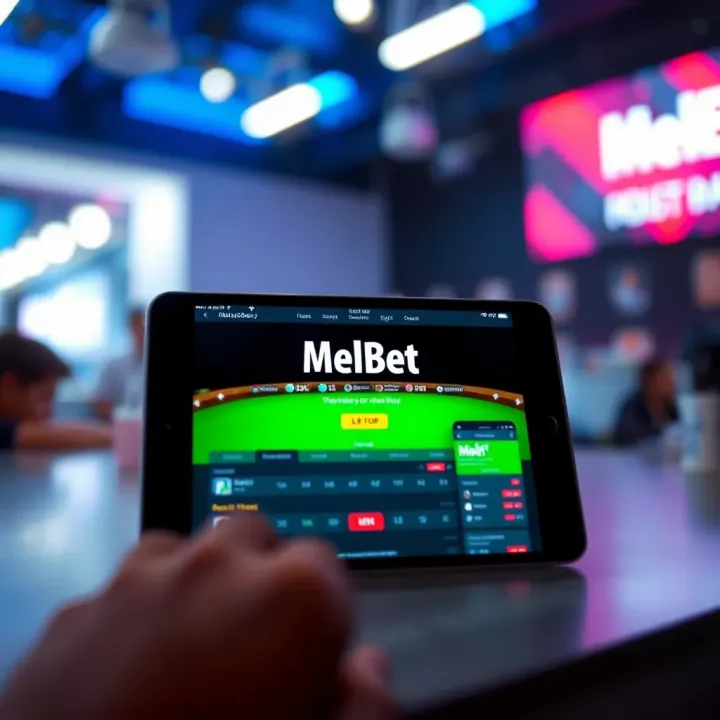 Computer screen showing the Melbet login page with username and password fields
