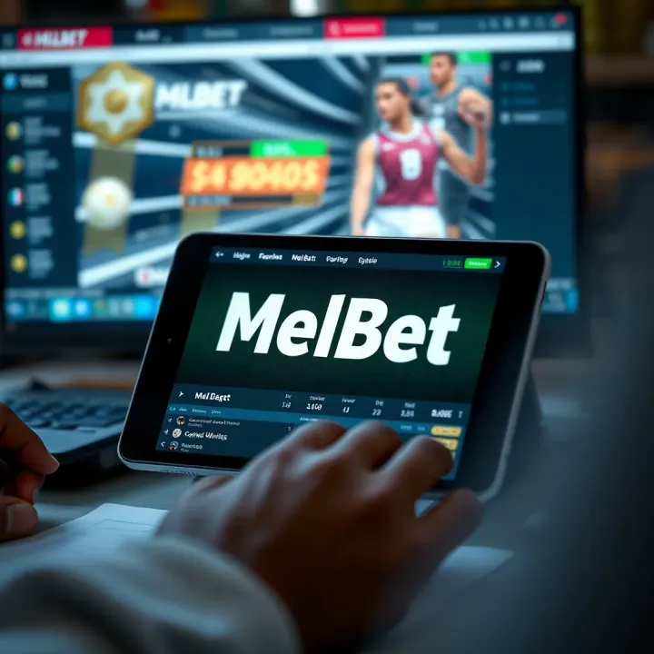 Mobile device displaying Melbet login screen with Nigerian flag background