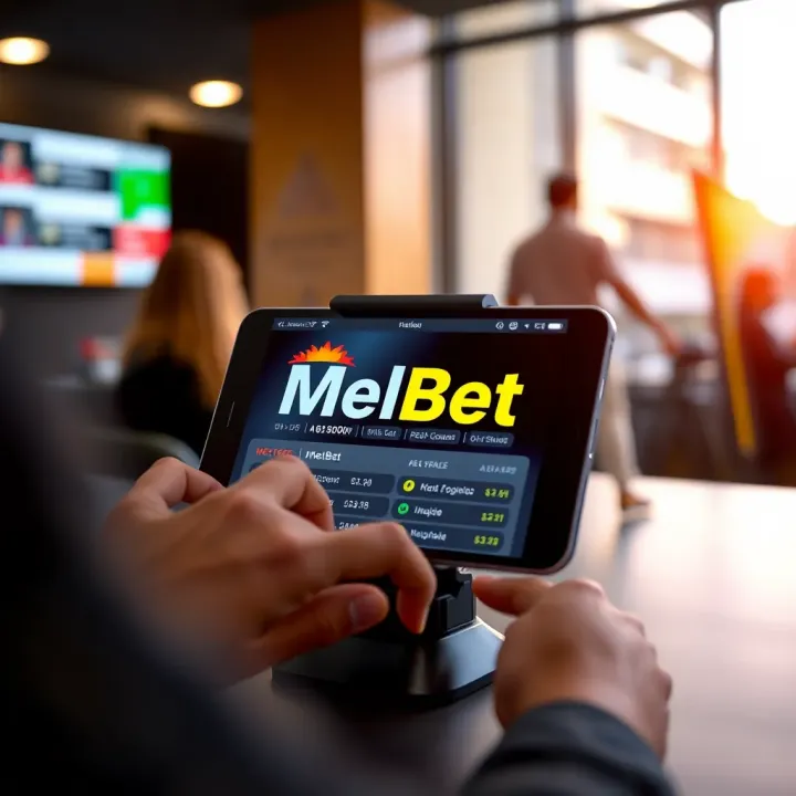 User interface showing the Melbet sports betting and casino platform with various betting options