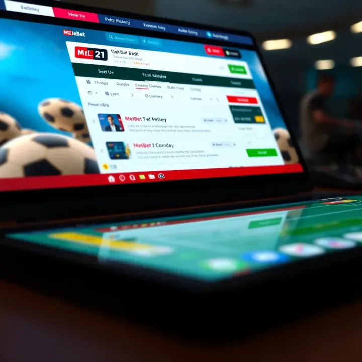 User navigating Melbet old APK interface on an Android device